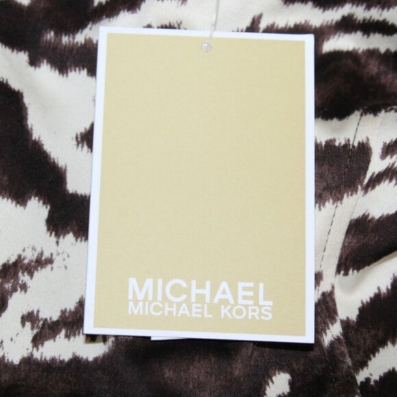 Michael Kors $150 6 Brown Ivory Belt Cut Out Zip Cotton Blend Dress - Picture 10 of 10